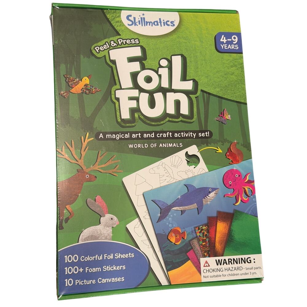 Foil Fun World of Animals Craft Kit‎ Kids Ages 4–9 New Sealed Stickers Canvasses